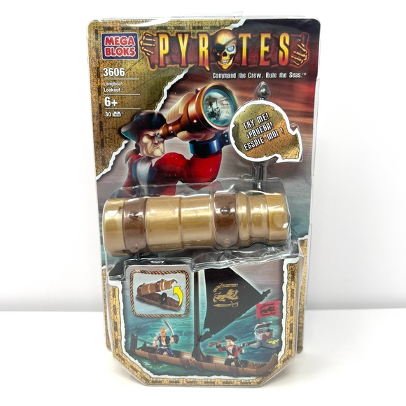 Vintage Mega Bloks 3606 Pyrates Longboat Lookout 30pcs Playset New Sealed 2006 - Picture 1 of 4